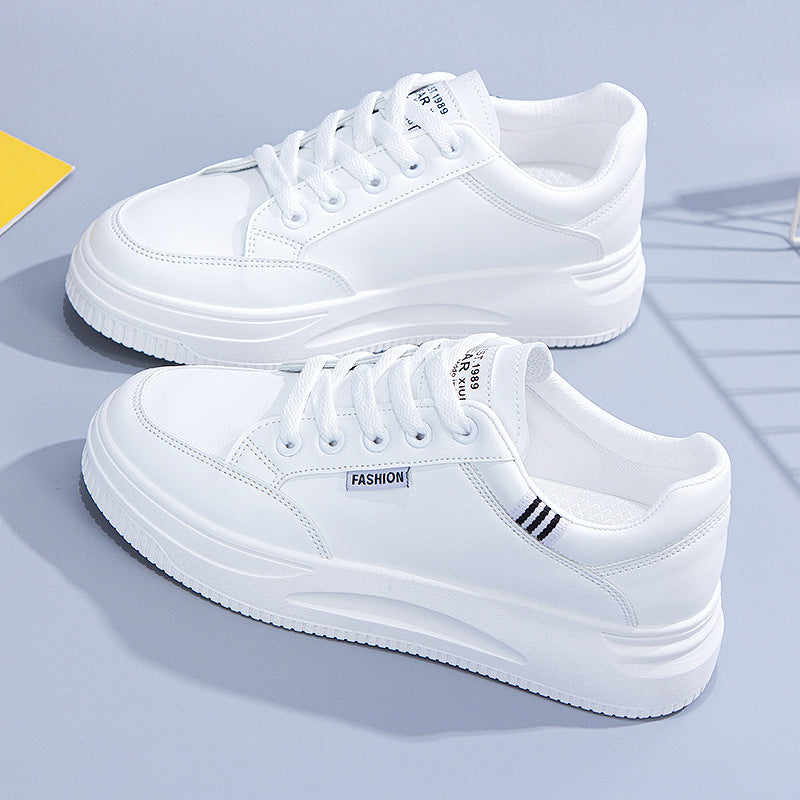 Damen Bequeme sportliche Sneakers mit dicker Plattformsohle EB