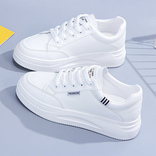 Damen Bequeme sportliche Sneakers mit dicker Plattformsohle EB