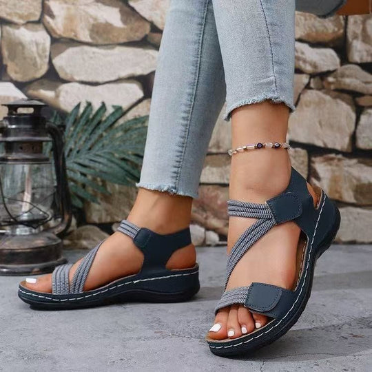Damen sportive Zehentrenner-Sandalen mit ergonomischem Design und verstellbarem Riemen EB