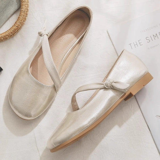 Damen elegante Ballerinas mit modischem Schleifendetail und komfortabler Innensohle EB