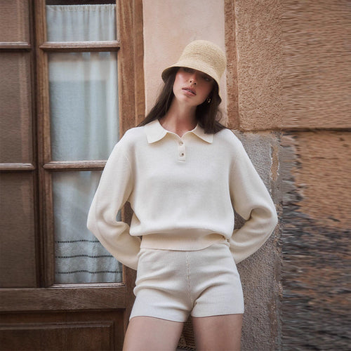 Damen Freizeitpullover und Shorts Set EB