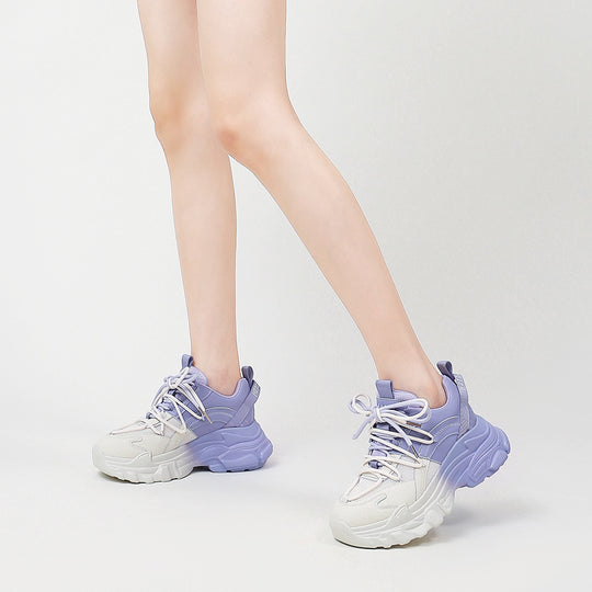 Damen Chunky Sport-Sneaker mit atmungsaktivem Obermaterial und elastischem Schnürsystem EB