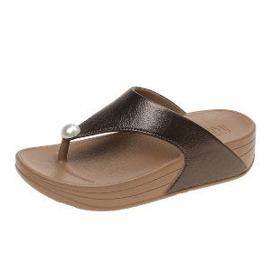 Damen Komfortable Zehentrenner-Sandalen mit elegantem Riemendesign EB