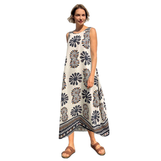 Damen Maxikleid mit floralem Druck und lässiger Schnitt EB