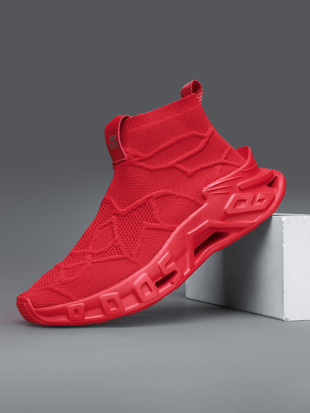 Damen Komfortable Strick-Sneaker mit hohem Schaft und flexiblem Design EB