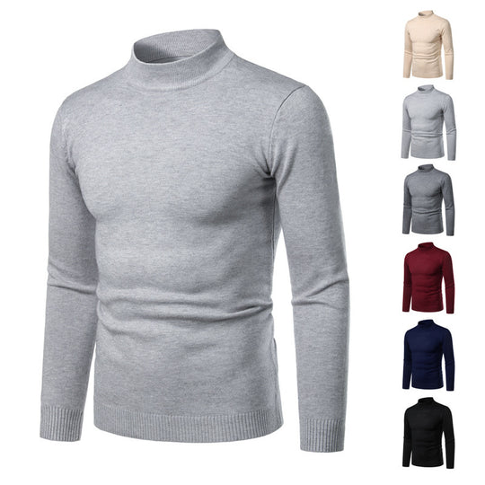 Herren warme Rollkragenpullover aus feinem Strickmaterial EB