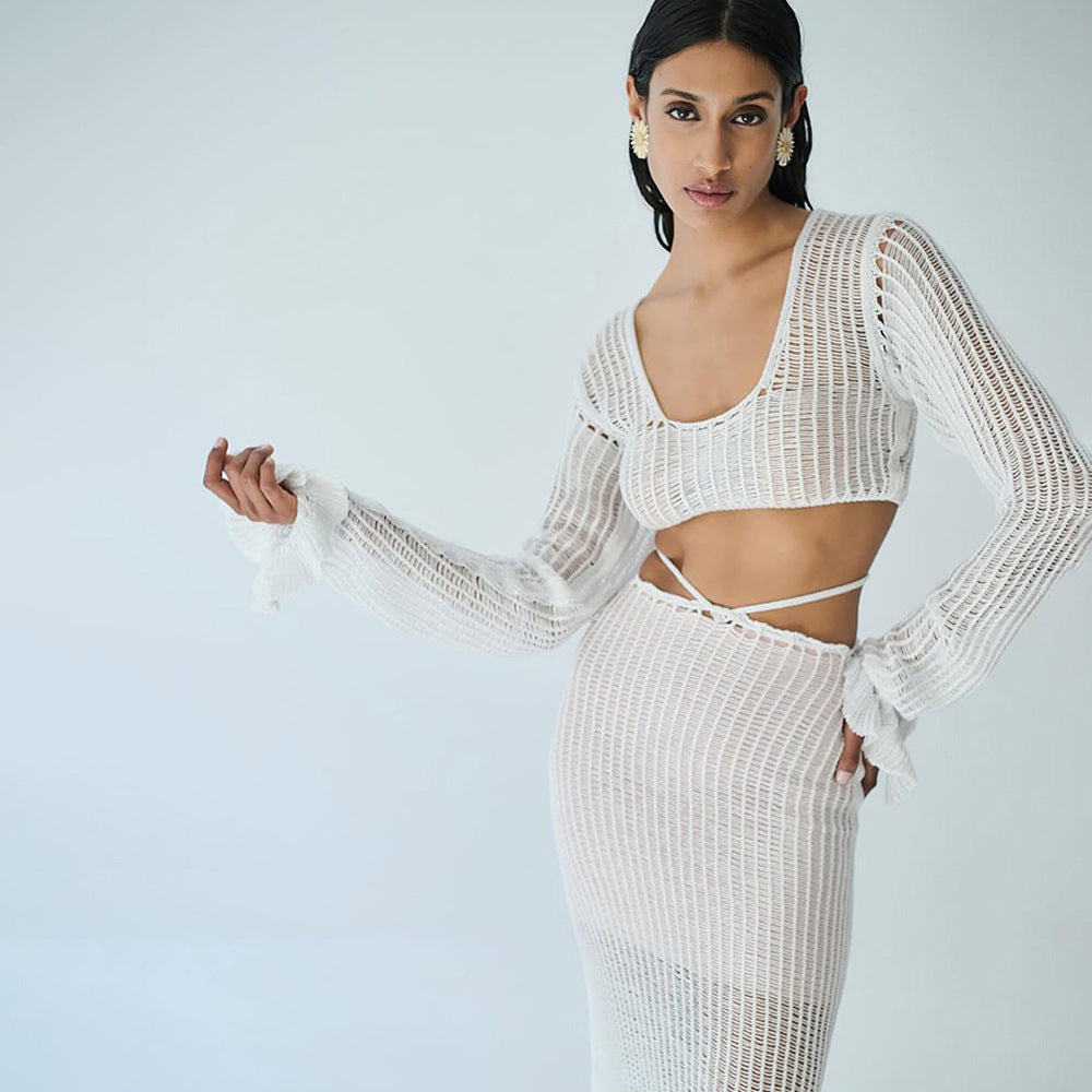 Damen elegantes und durchscheinendes Strandset EB