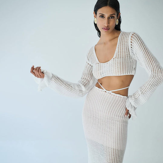 Damen elegantes und durchscheinendes Strandset EB