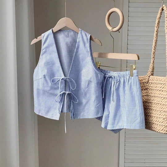 Damen Lässiges Zweiteiliges Set mit Bindegürtel EB