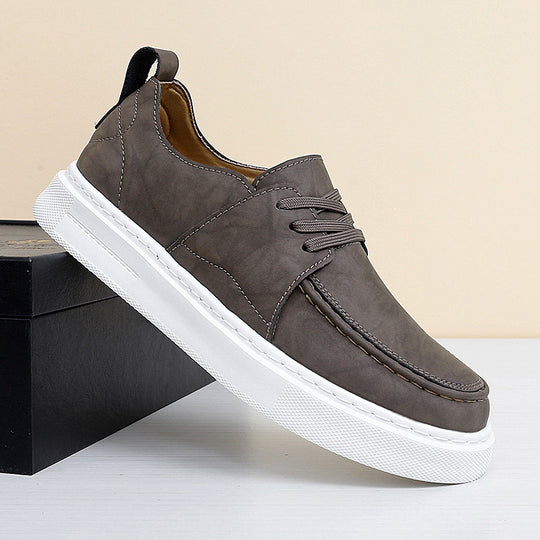 Damen Modische Leder Sneakers im sportlichen Design EB