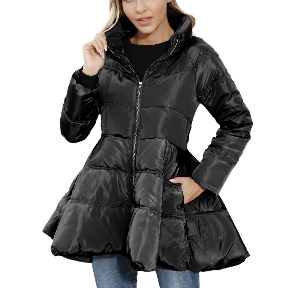 Damen gesteppte Winterjacke mit hochschließendem Kragen EB