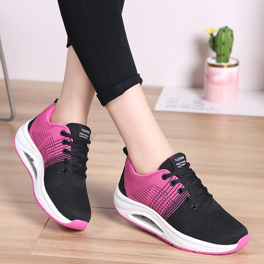 Damen Sportliche Dämpfungssneakers mit atmungsaktivem Obermaterial und rutschfester Sohle EB
