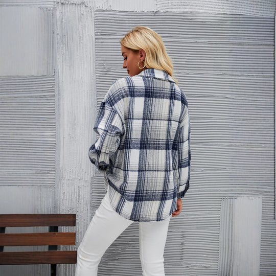 Damen Karo-Überhemd aus hochwertigem Flanell mit praktischen Taschen EB