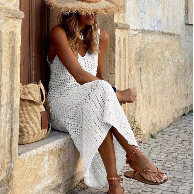 Damen modisches Häkel-Strandkleid EB