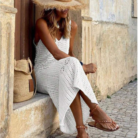 Damen modisches Häkel-Strandkleid EB