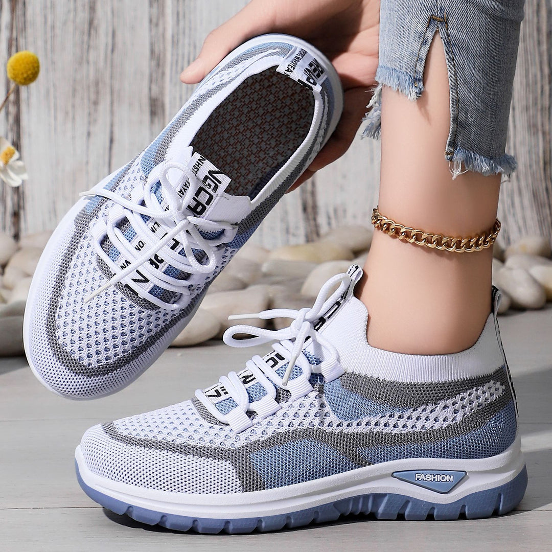 Damen Komfortable atmungsaktive Sneakers mit elastischem Schnürsystem EB