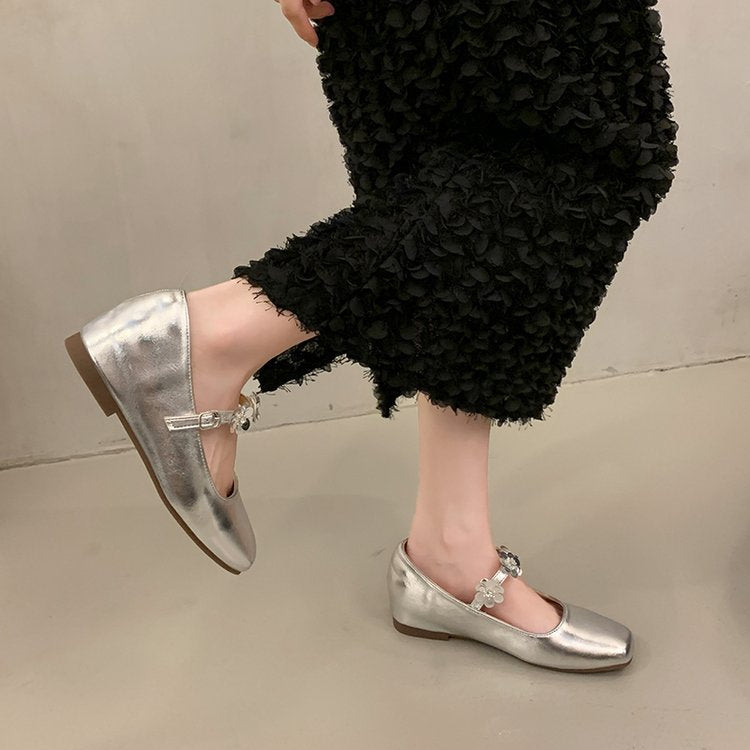 Damen elegante Ballerinas mit floralen Akzenten und komfortablem Fußbett EB