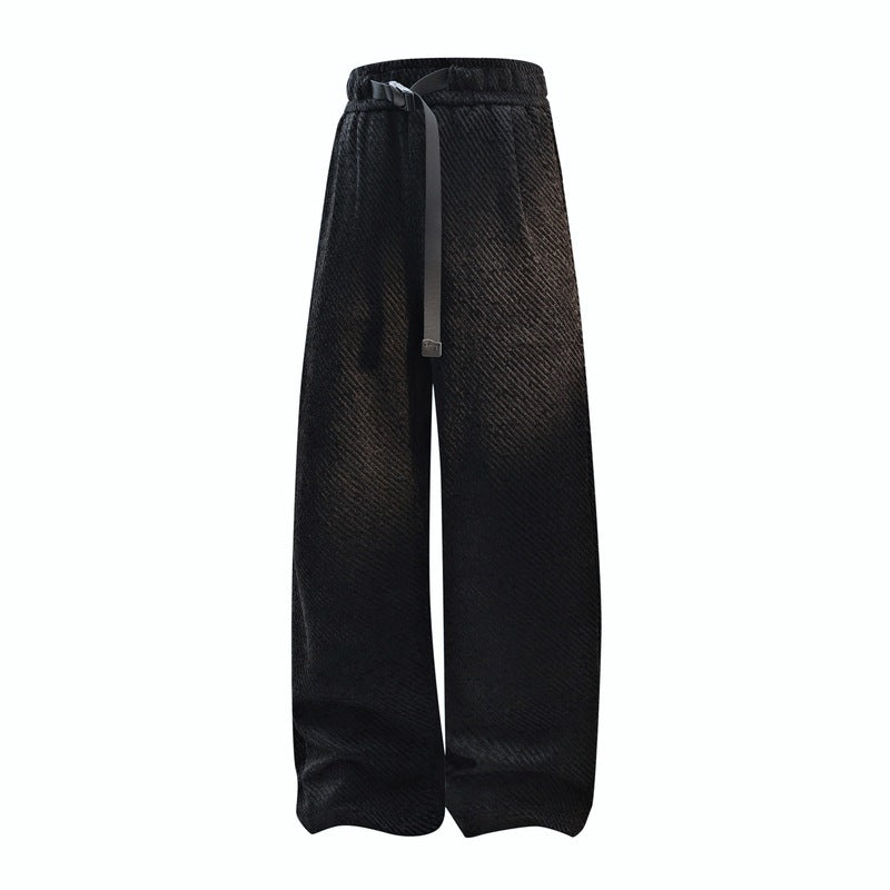 Damen weite Samt-Jogginghose mit elastischem Bund, Tunnelzug und lässiger Culotte-Passform EB
