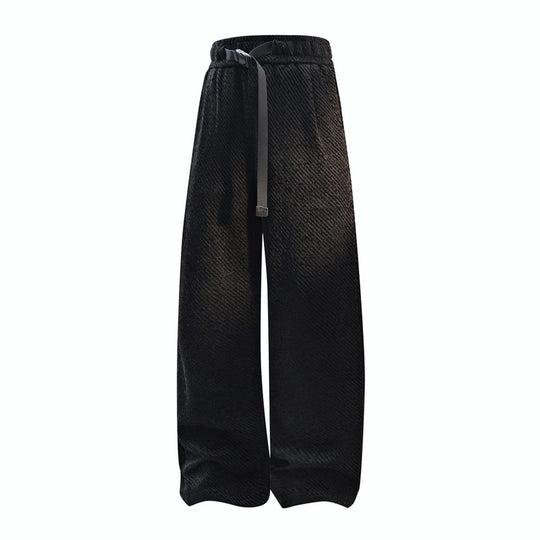 Damen weite Samt-Jogginghose mit elastischem Bund, Tunnelzug und lässiger Culotte-Passform EB