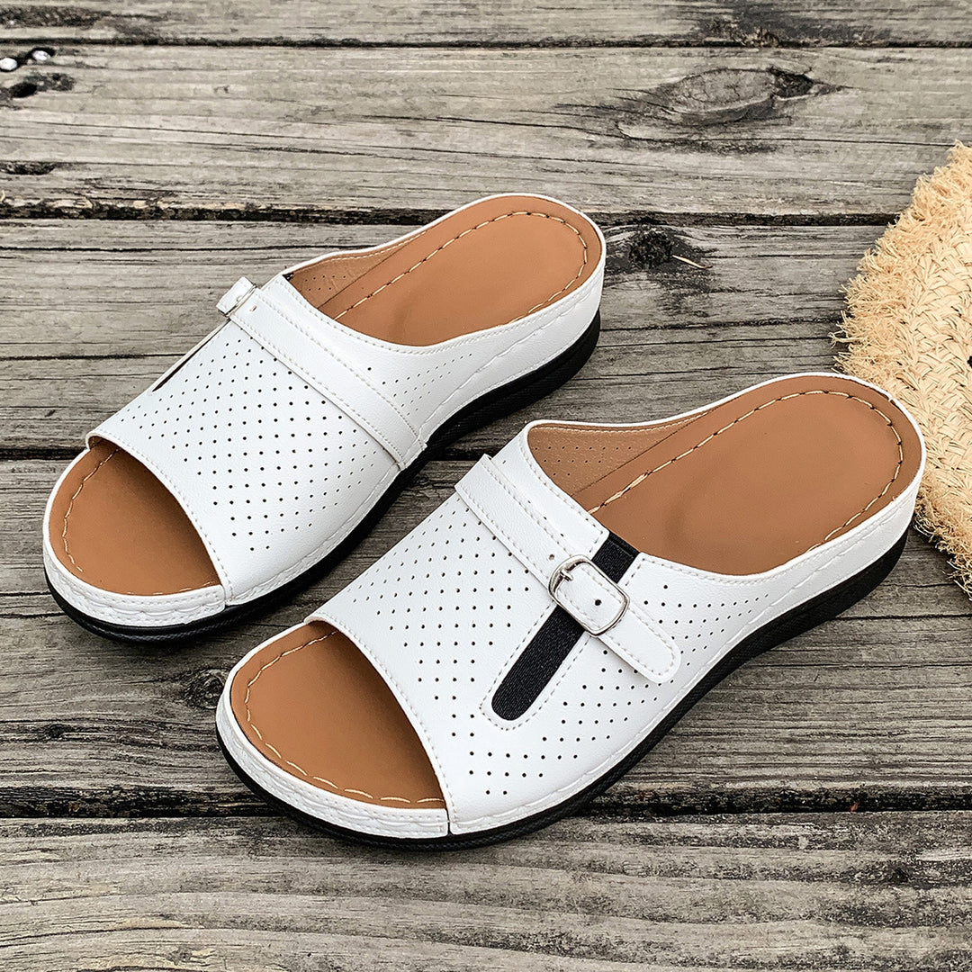 Damen Bequeme Fußbett-Sandalen mit verstellbarem Riemen EB