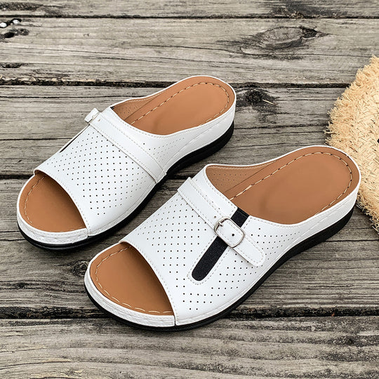 Damen Bequeme Fußbett-Sandalen mit verstellbarem Riemen EB