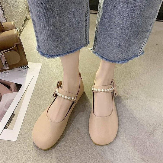Damen elegante Clogs mit modischem Riemen und dekorativen Perlen EB