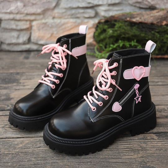Damen Modische Stiefel mit Herz- und Stern-Details EB