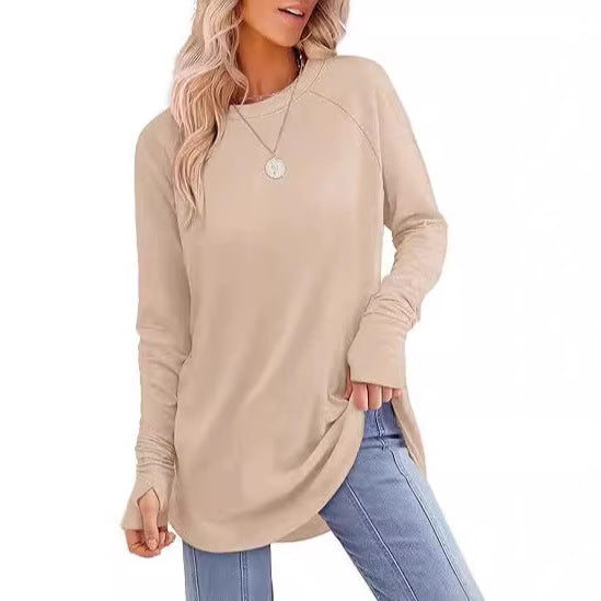 Damen lässiger Langarmshirt mit modernem Schnitt EB