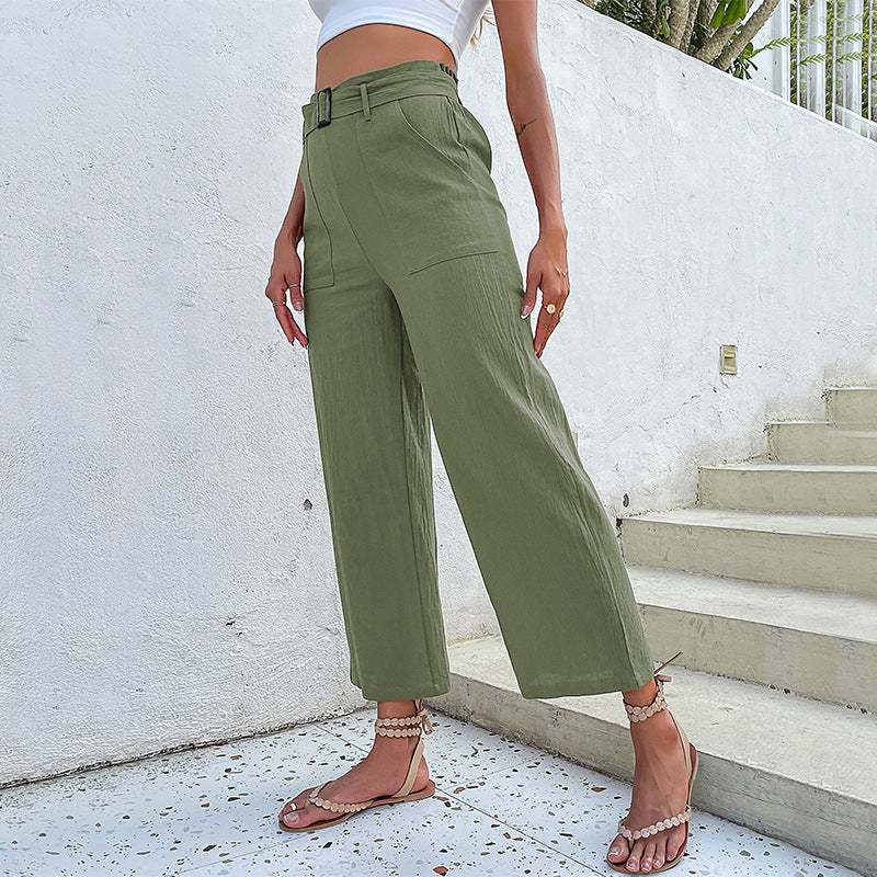 Damen Culotte-Hose mit hohem Bund und Gürtel EB
