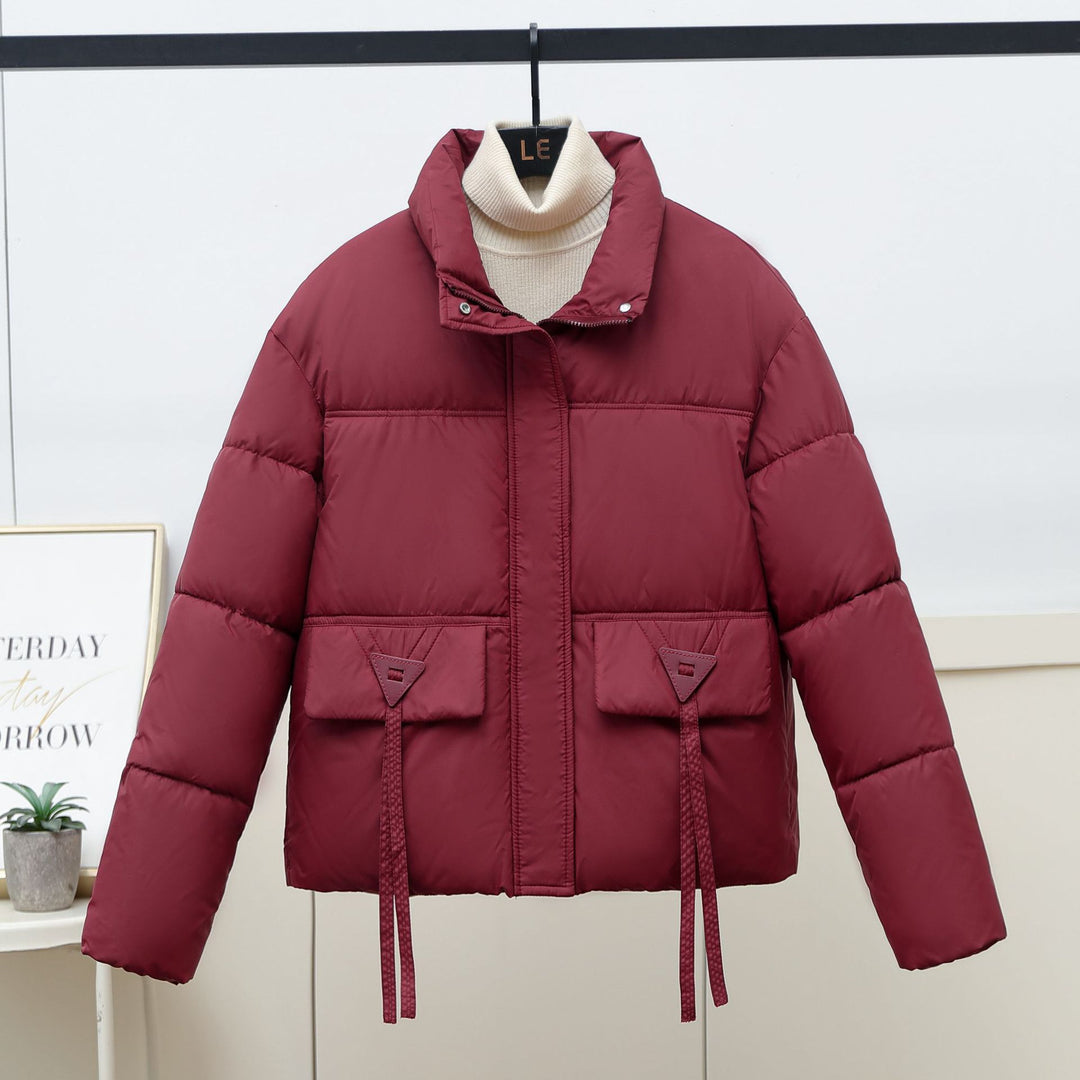Damen gesteppte Übergangsjacke mit hohem Kragen und modernen praktischen Taschen EB