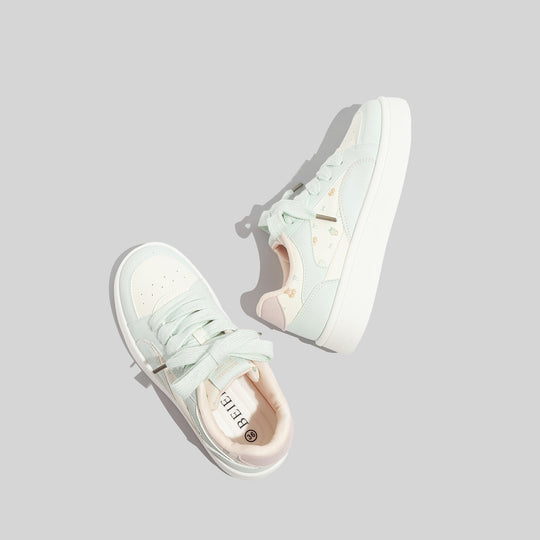 Damen Sneakers mit floralem Allover-Druck und bequemer Sohle EB
