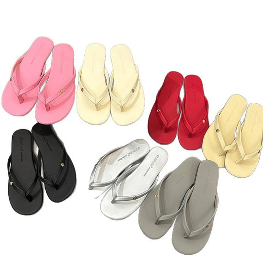 Damen Flip-Flops mit minimalistischer Riemenführung und bequemem Fußbett EB