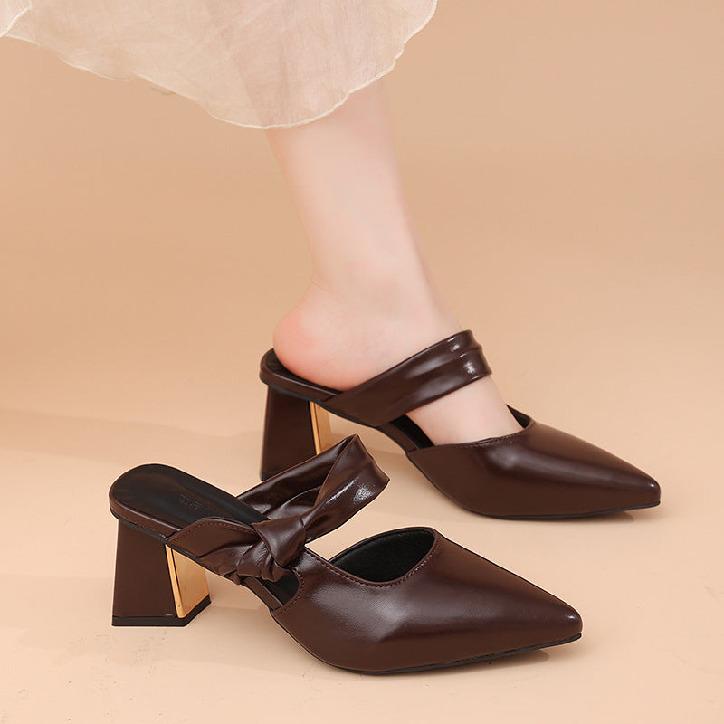 Damen Elegante Slingback Pumps mit modischem Schleifen-Detail EB