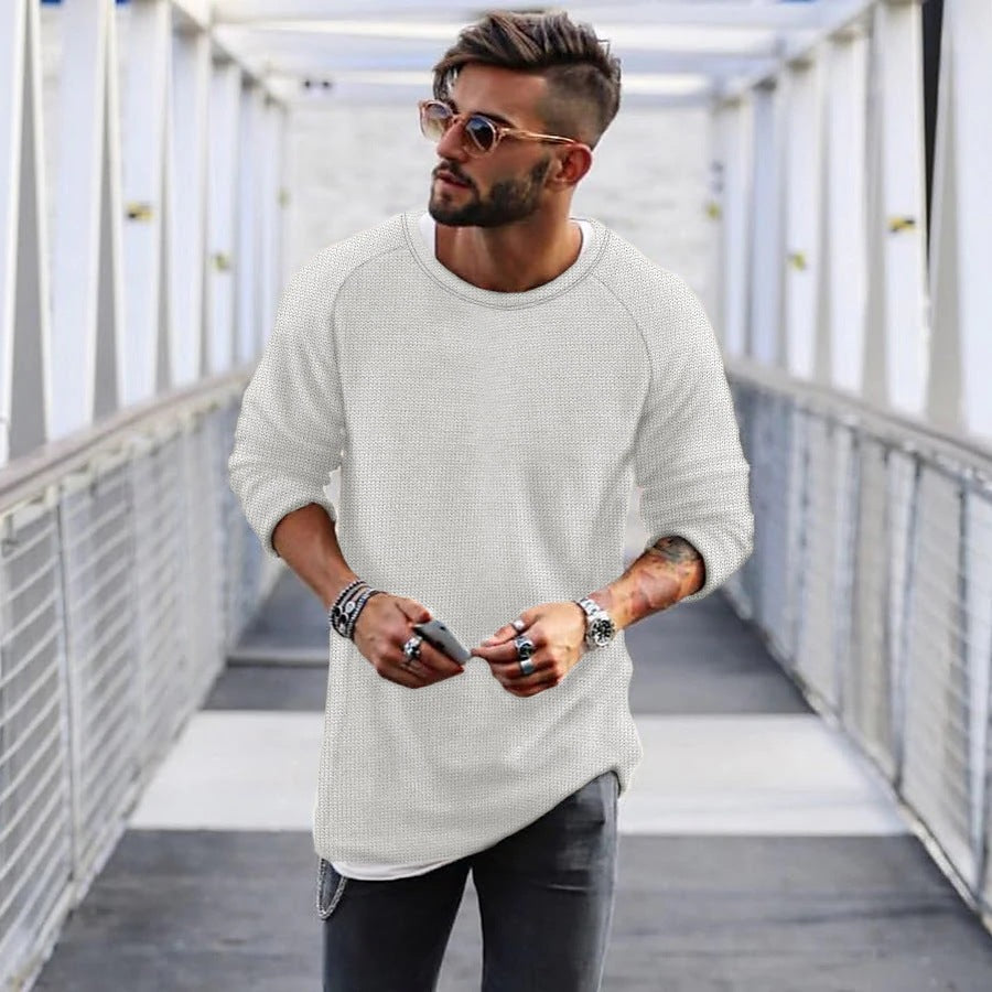 Herren lässiger Pullover mit innovativem Strickmuster EB