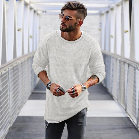 Herren lässiger Pullover mit innovativem Strickmuster EB