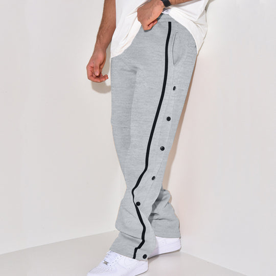 Herren Sportliche Jogginghose mit Druckknopf-Detail und seitlichen Taschen EB