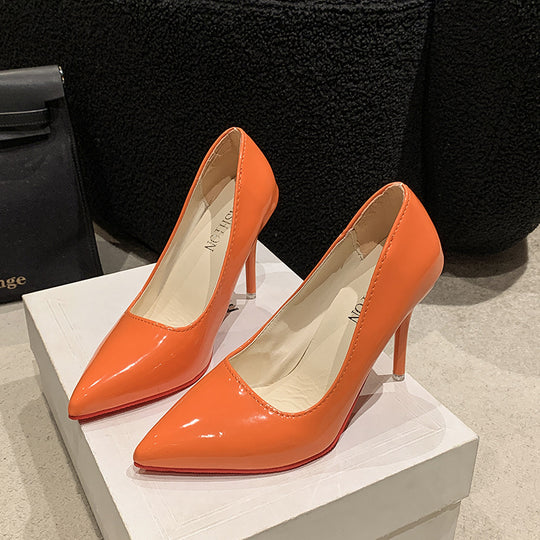 Damen Elegante High Heels mit spitz zulaufender Vorderkappe und transparentem Absatz EB