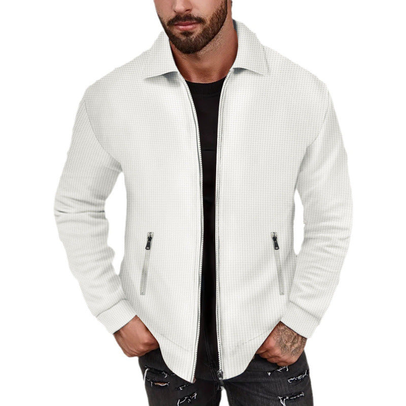 Herren modische Sweatjacke mit strukturierter Oberfläche und praktischen Reißverschlusstaschen EB