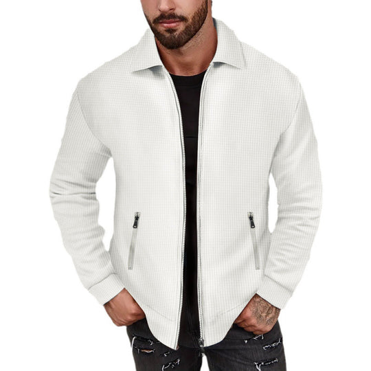 Herren modische Sweatjacke mit strukturierter Oberfläche und praktischen Reißverschlusstaschen EB
