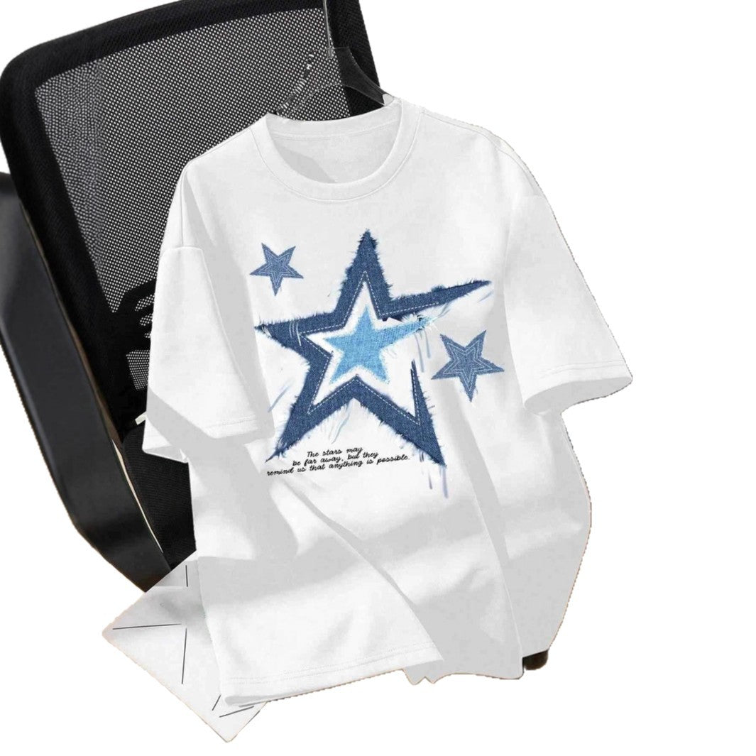 Damen T-Shirt mit trendigem Sternmotiv und lässiger Passform EB
