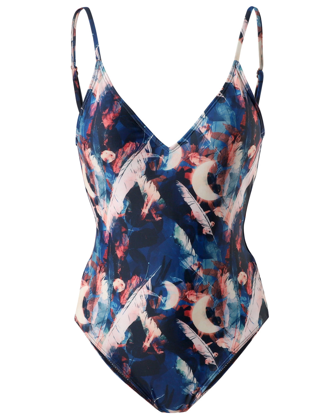 Damen Einteiler-Badeanzug mit floralem Kunstdesign EB