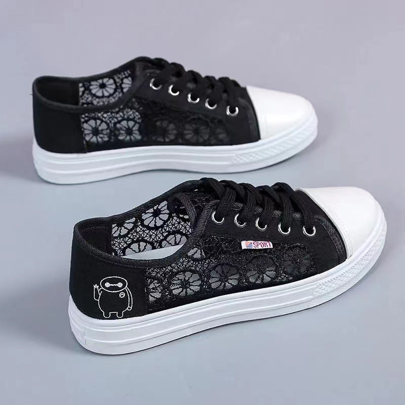 Damen Sneakers mit zartem Spitzenoberteil und bequemer Sohle EB