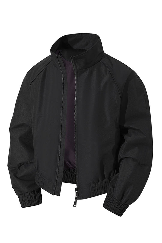 Herren leichter Windblouson mit hochgeschlossenem Kragen, zweiwege-reißverschluss und elastischem Kordelbund EB