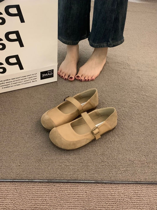Damen komfortable Ballerinas mit modischem Riemchen und weichem Innenfutter EB