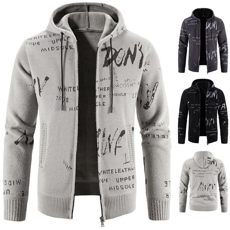 Herren Kapuzenjacke mit grafischem Print und hochelastischen Eigenschaften EB