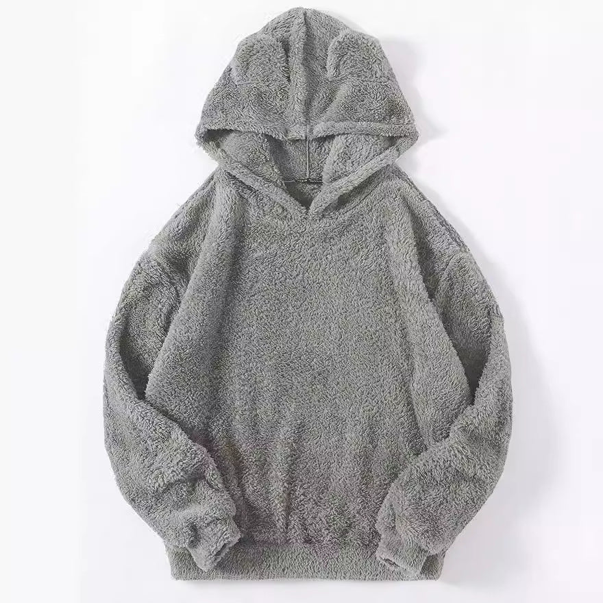 Damen nan kuscheliger Teddy-Hoodie mit Ohren, elastischem Bund und extra weichem Plüsch EB