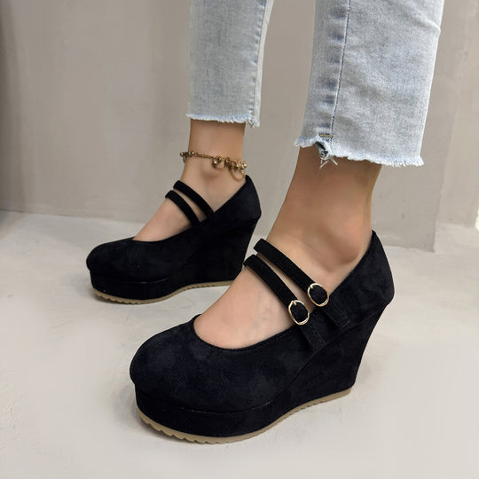 Damen Wedge-Sandaletten mit floralem Design und geschmackvollem Riemen EB