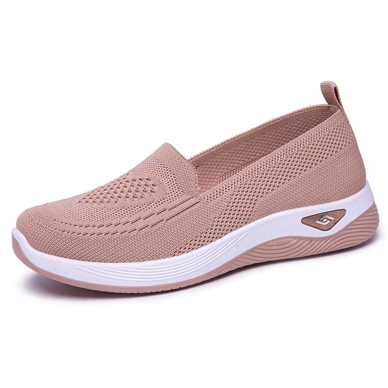 Damen Hochwertige Slip-On Freizeitschuhe mit atmungsaktiver Strickoberfläche EB