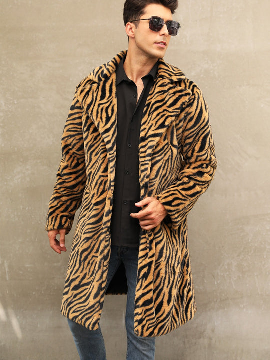 Herren Modischer und bequemer Zebra-Fellmantel EB