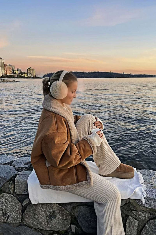 EB | Weiche Teddyjacke Lammfell-elemente Modern und Bequem